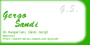 gergo sandi business card