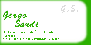 gergo sandi business card